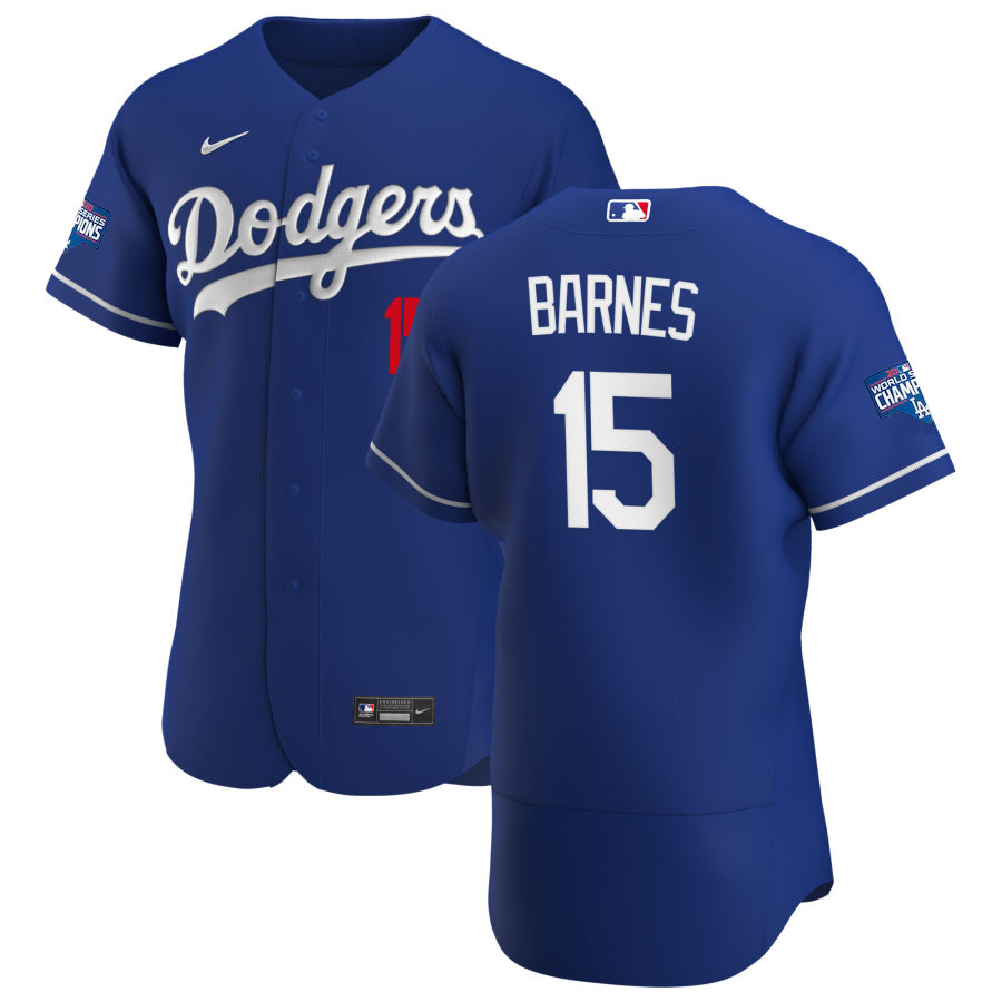 Los Angeles Dodgers #15 Austin Barnes Men Nike Royal Alternate 2020 World Series Champions Authentic Player MLB Jersey->los angeles dodgers->MLB Jersey